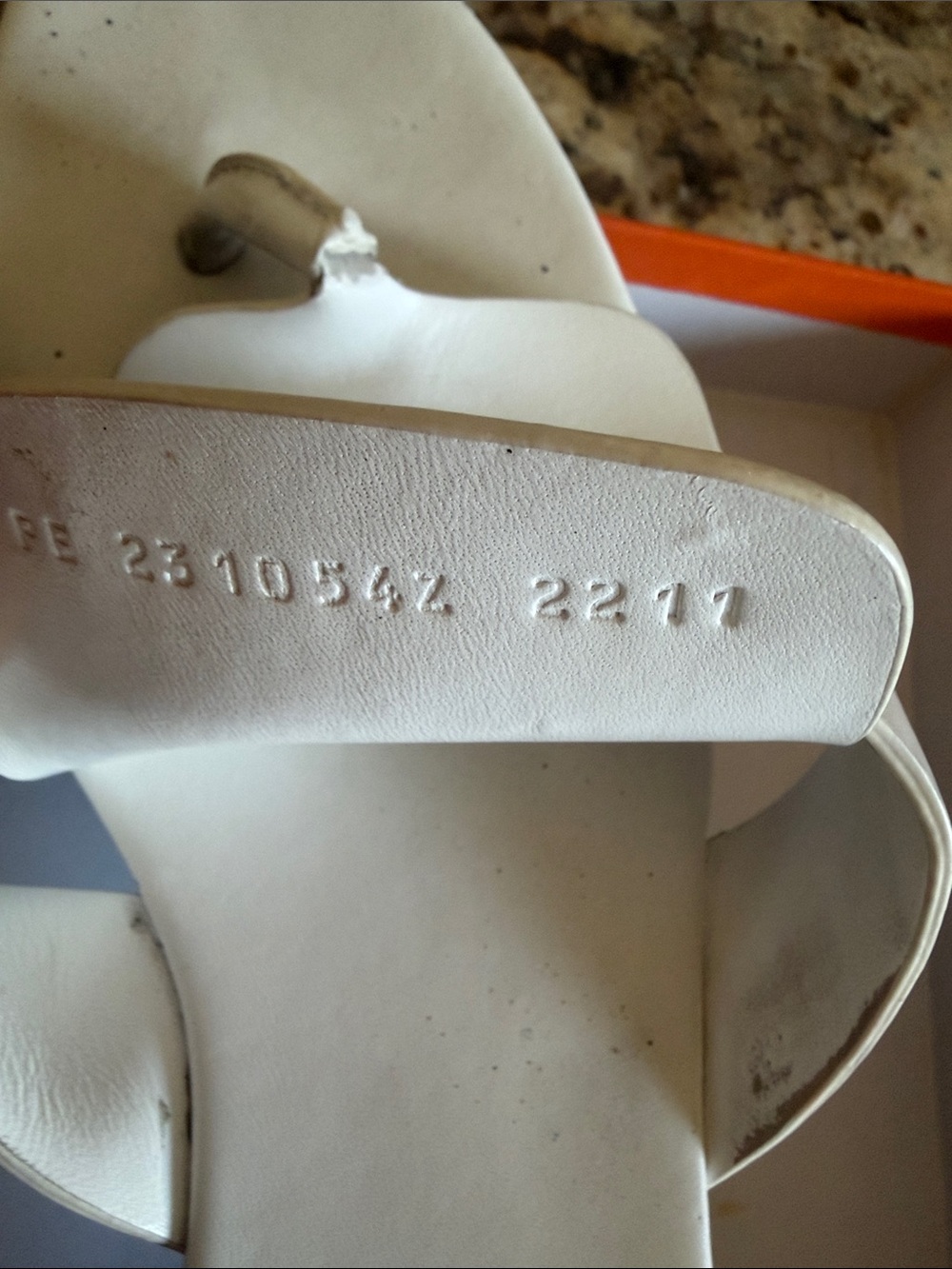 Hermes White Leather Women Slide Sandals - Picture 13 of 13